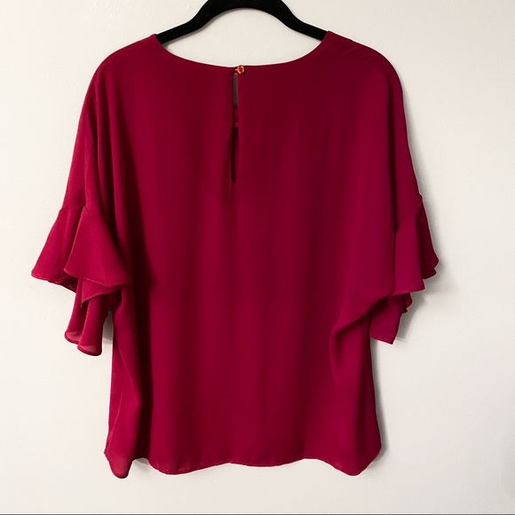 Three Eighty Two Ruby Red Blouse Size Large - Picture 2 of 8